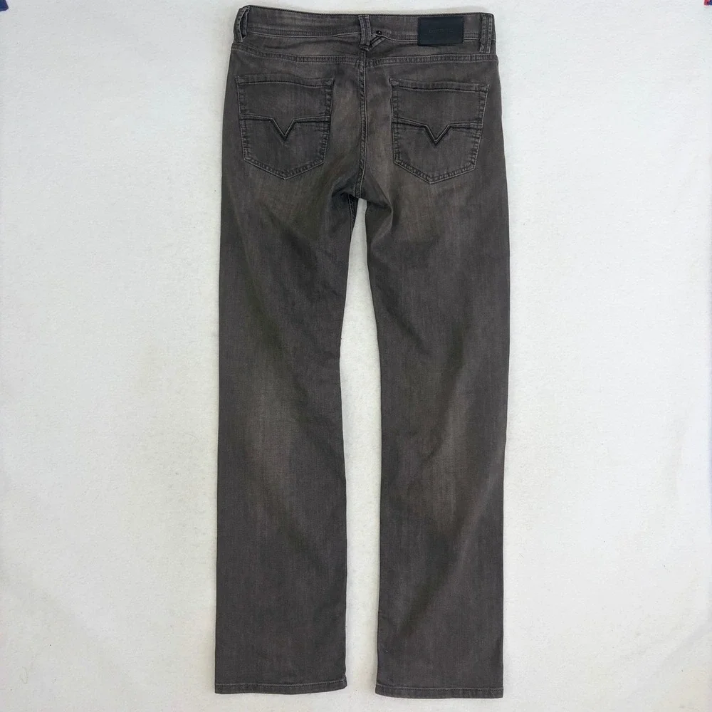 Diesel Larkee Regular Straight Jeans Mens 31x32 0687J Grey Stretch Button Fly